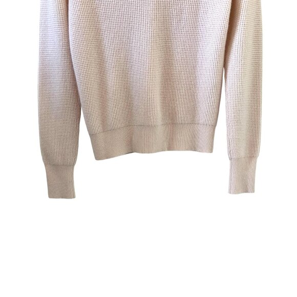 White + Warren Cashmere Waffle Henley Sweater In Pink Sand Size S - Picture 13 of 15